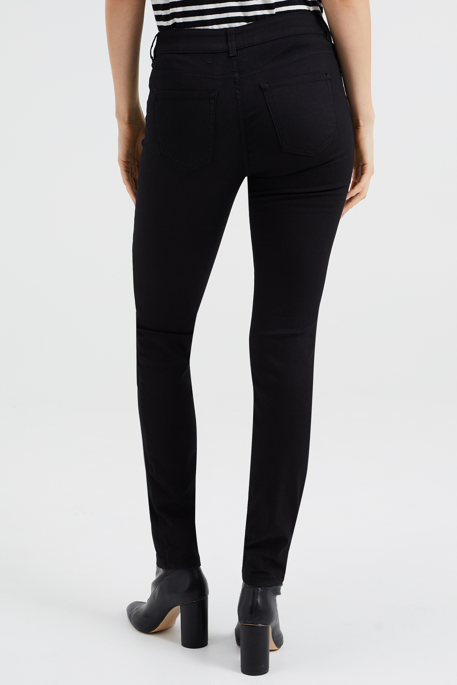 high rise skinny jeans met stretch Blue Ridge Zwart