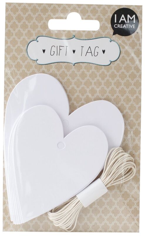 I AM CREATIVE Geschenkanhänger, Herz, 20 Stück