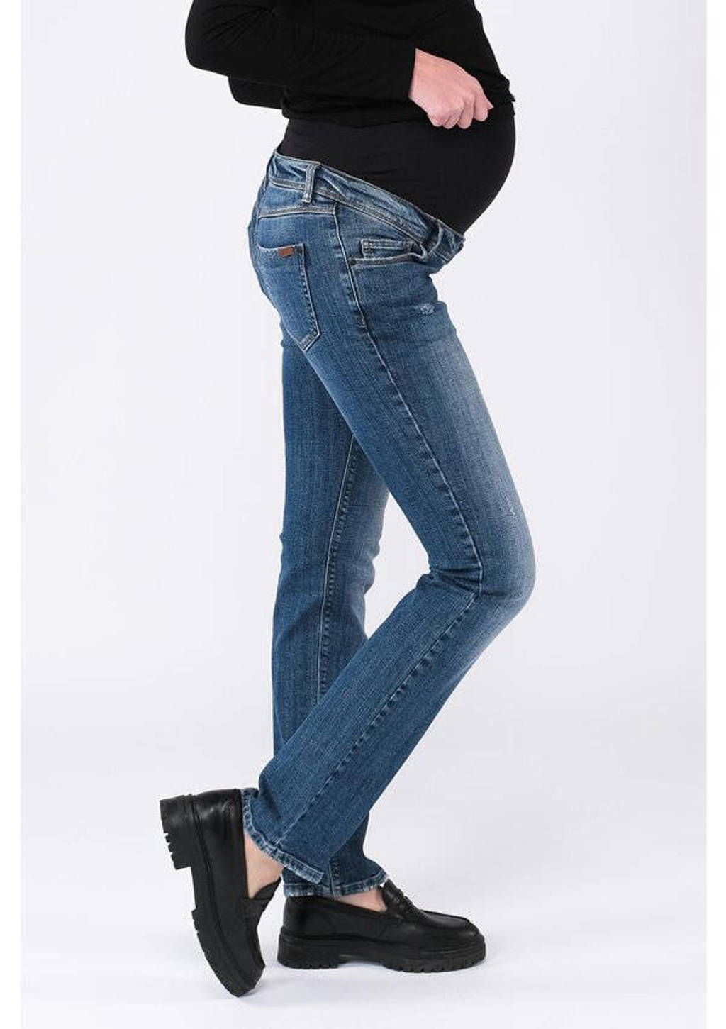 LOVE2WAIT zwangerschaps straight leg jeans Grace stonewashed