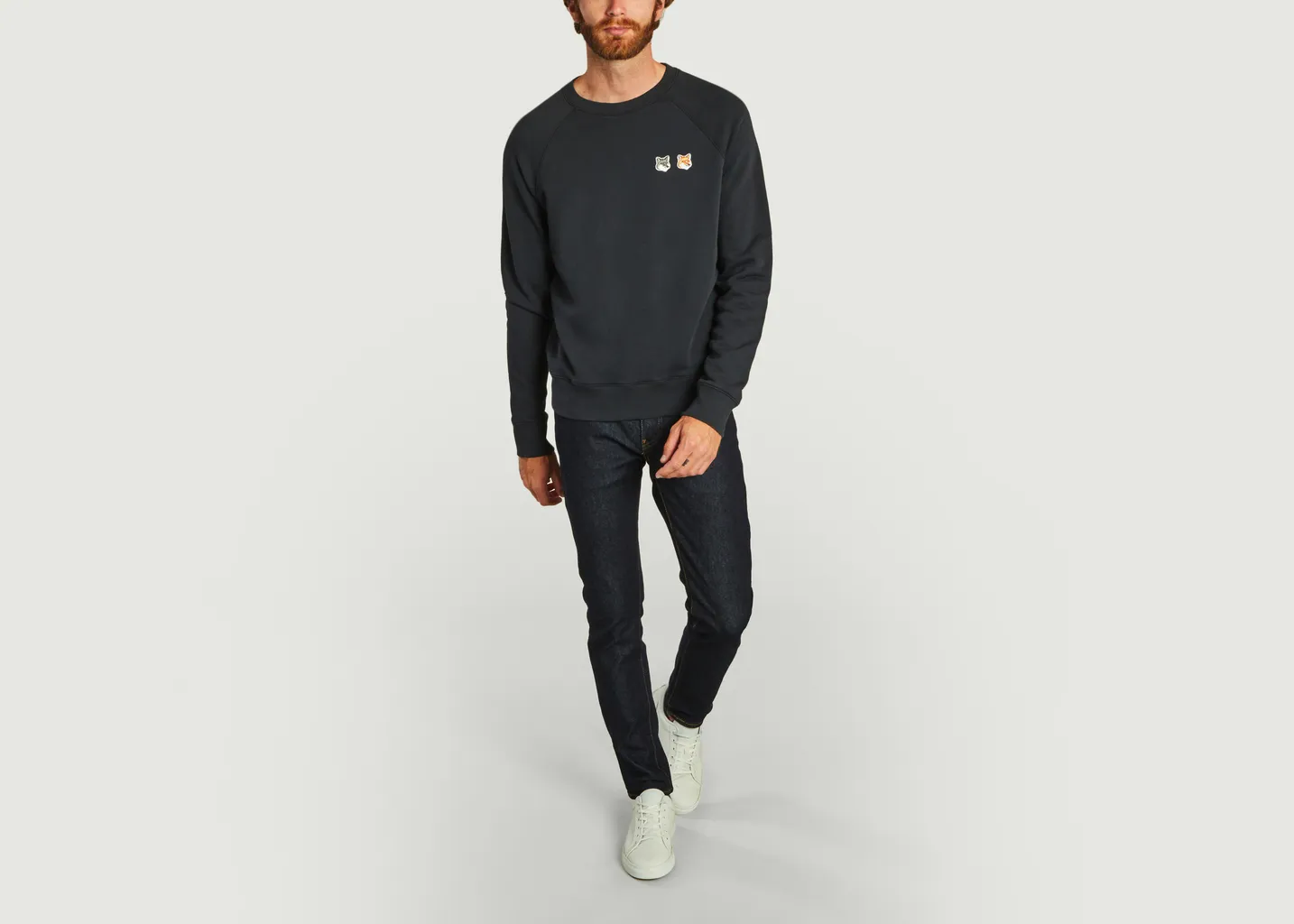 Sweatshirt avec patch double renard Maison Kitsuné