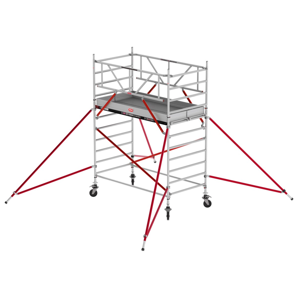 Altrex RS Tower 52 rolsteiger, aluminium met vezeldek, platform 4,20m, AH 1,35x1,85m
