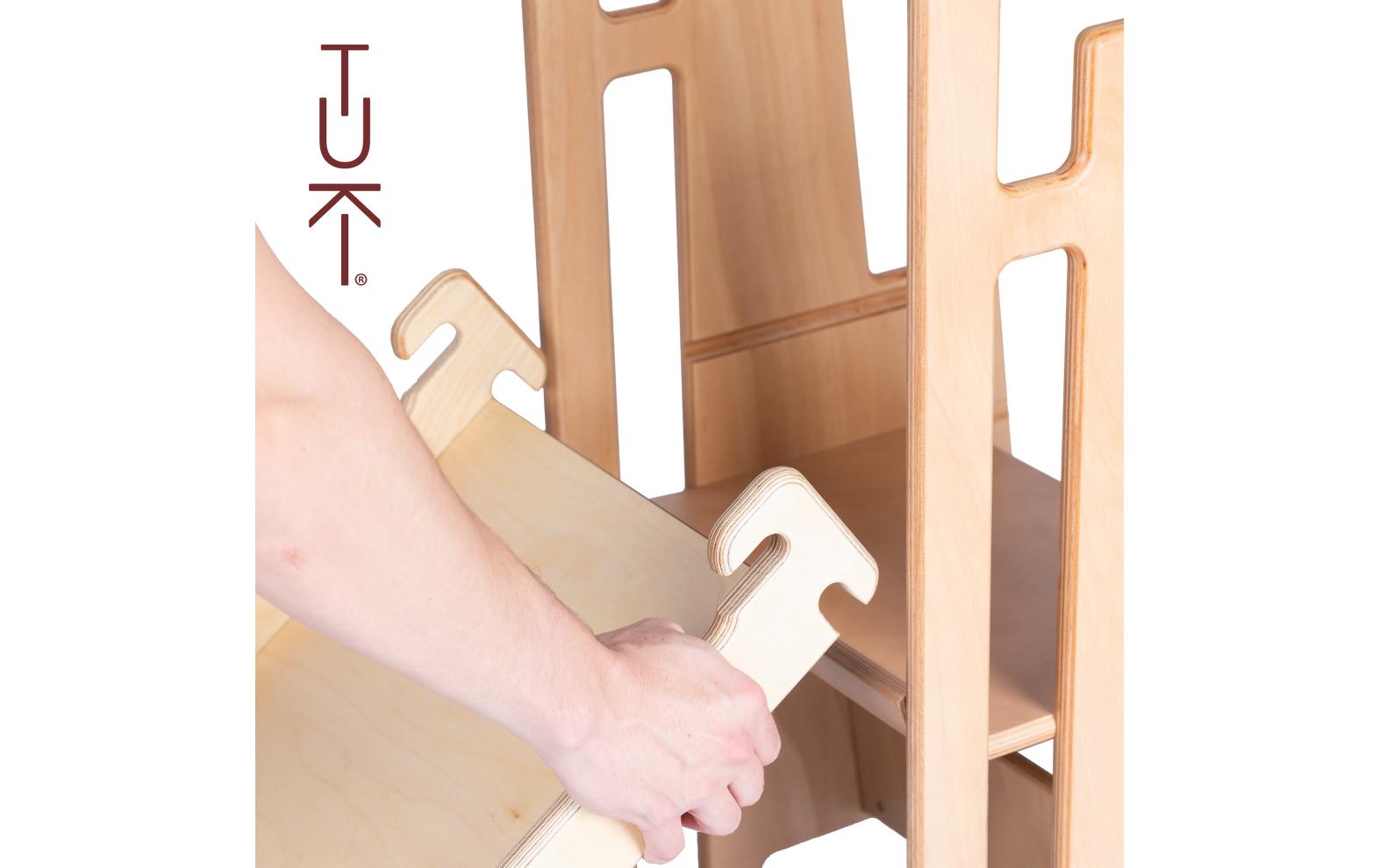 Rutsche mit Maltafel Nature<br>Einfaches Ein- und Aushängen auf mittlerer und unterster Stufe