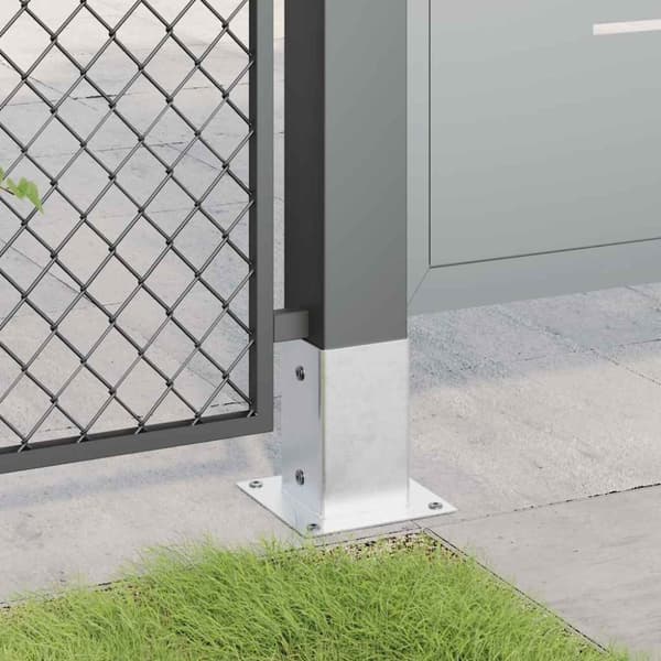 vidaXL Stolpebunner firkantet 12 stk sølv 81x81 mm galvanisert stål