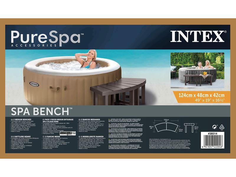 Intex Whirlpool-Sitzbank Set, 2 x Medium Sitzbank-Set für runde Whirlpools / Spa