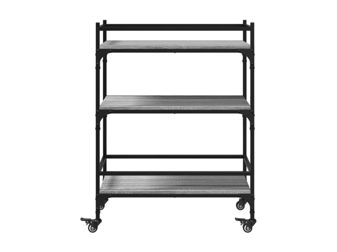 Chariot de cuisine sonoma gris 65x40x86,5 cm bois d'ingénierie