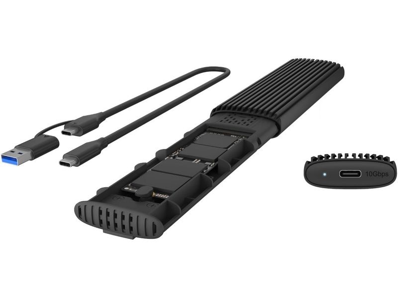 ICY BOX Externes Gehäuse USB Type-C für M.2 NVMe & SATA SSD Unterstützt M.2 SSD in den Grössen 22x 30/42/60/80 mm