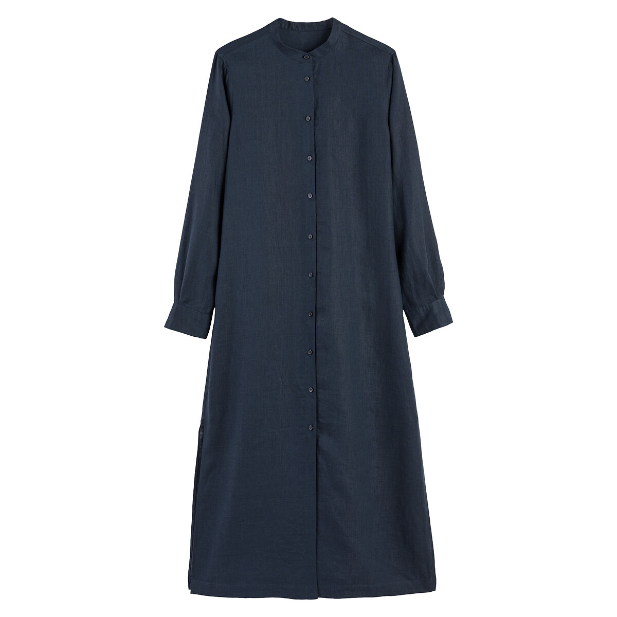 COLEÇÕES LA REDOUTE<br>Vestido longo com mangas compridas, em linho