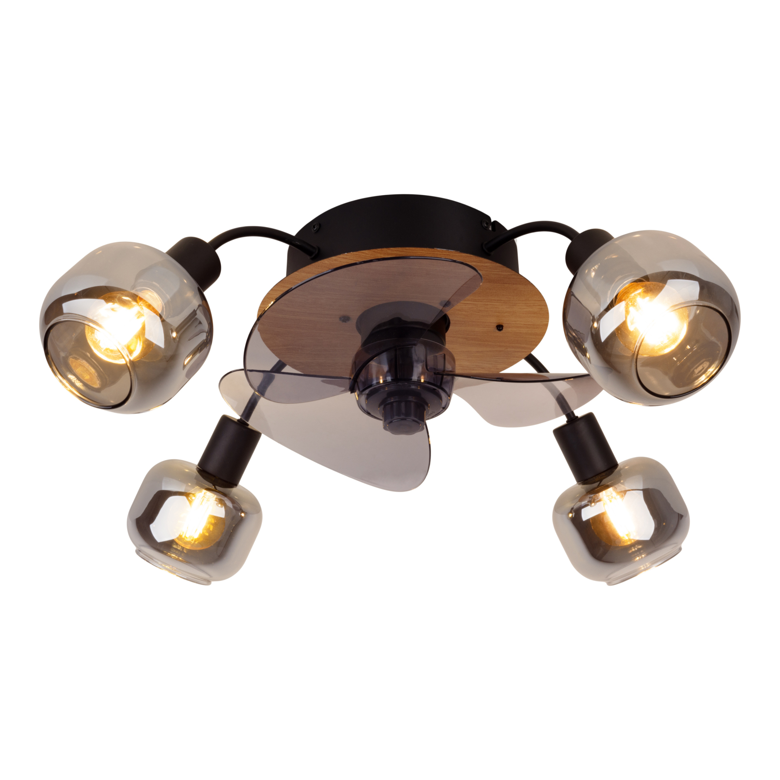 Deckenleuchte FUMOSO - schwarz - mit Ventilator - Ø 48 cm