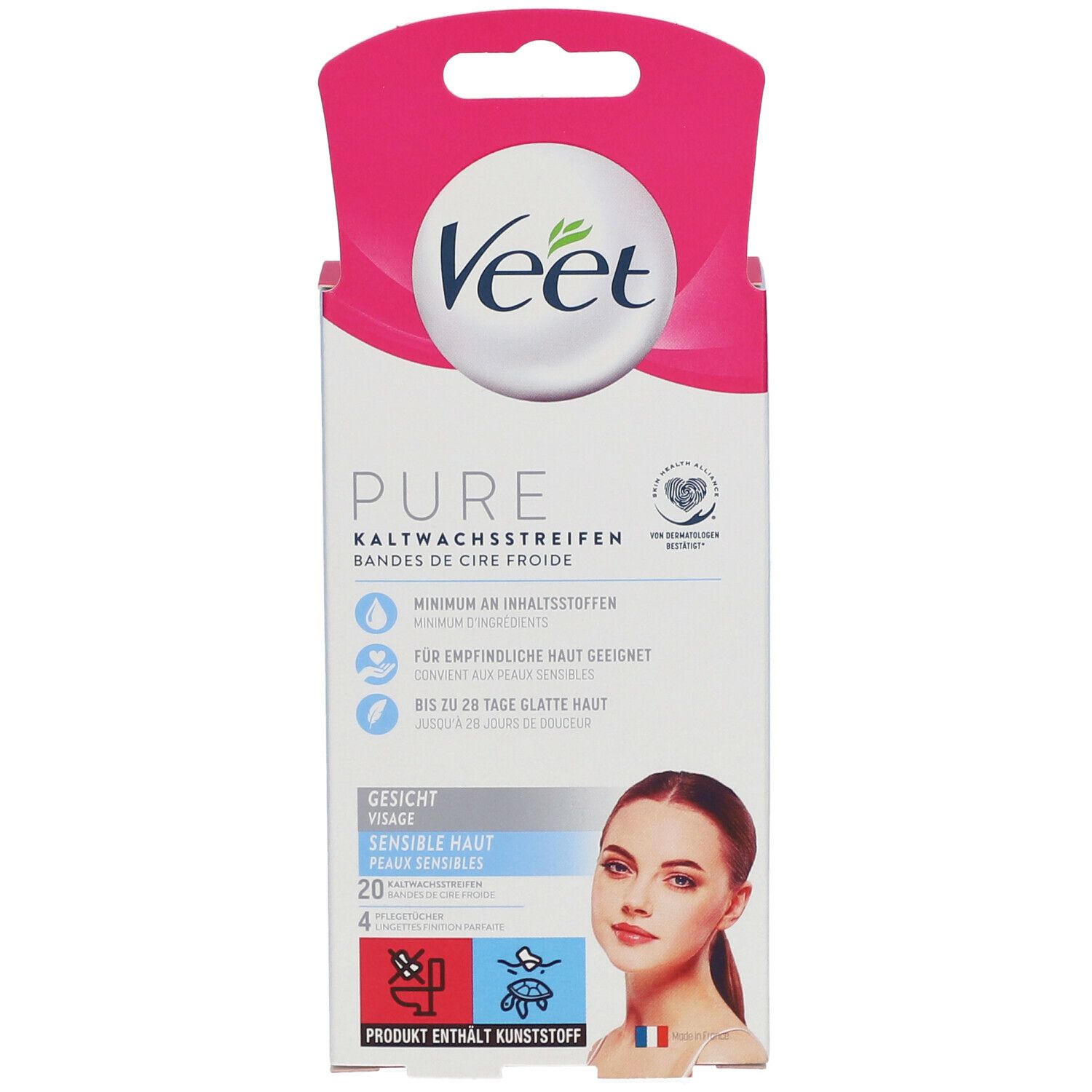 Veet® EasyGrip Kaltwachsstreifen Gesicht