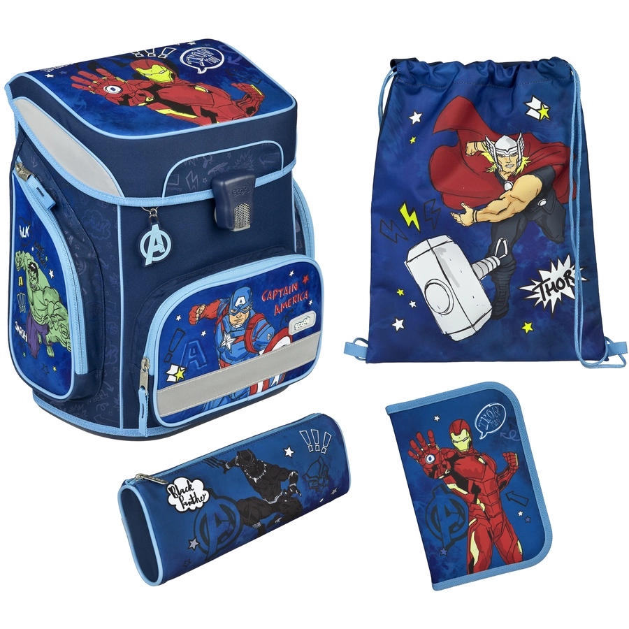 Scooli EasyFit Schulranzen - Set Avengers