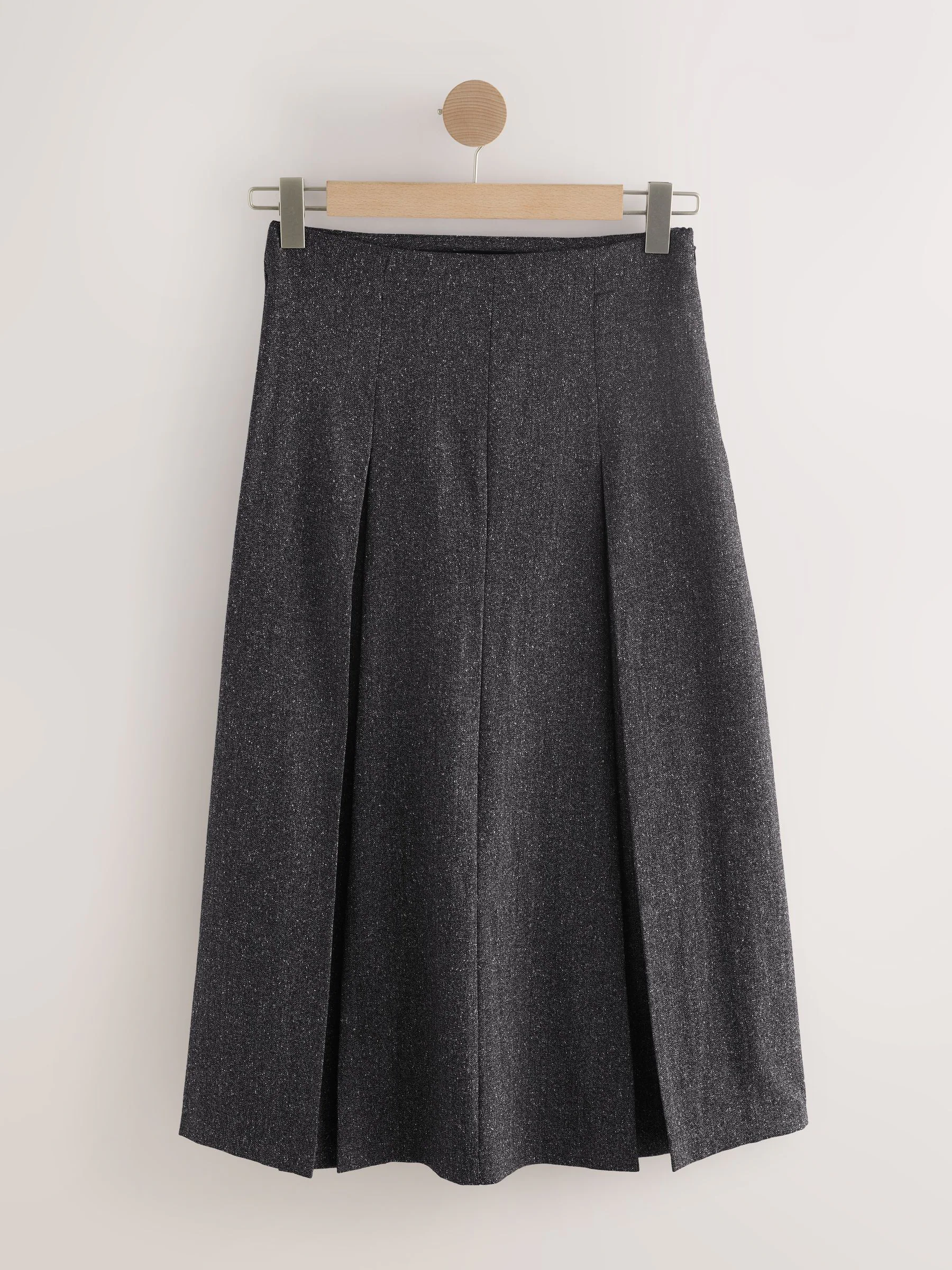 Grijs - Fleck Pleated Midi Skirt