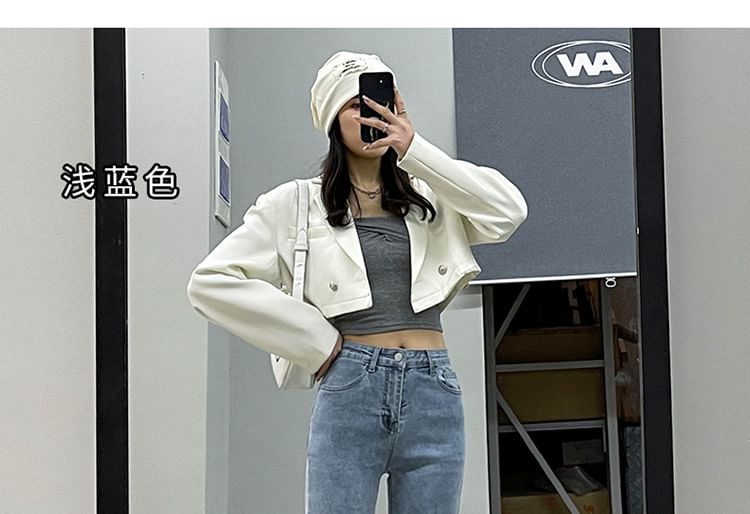 Magimomo - Hoge taille cropped straight leg jeans