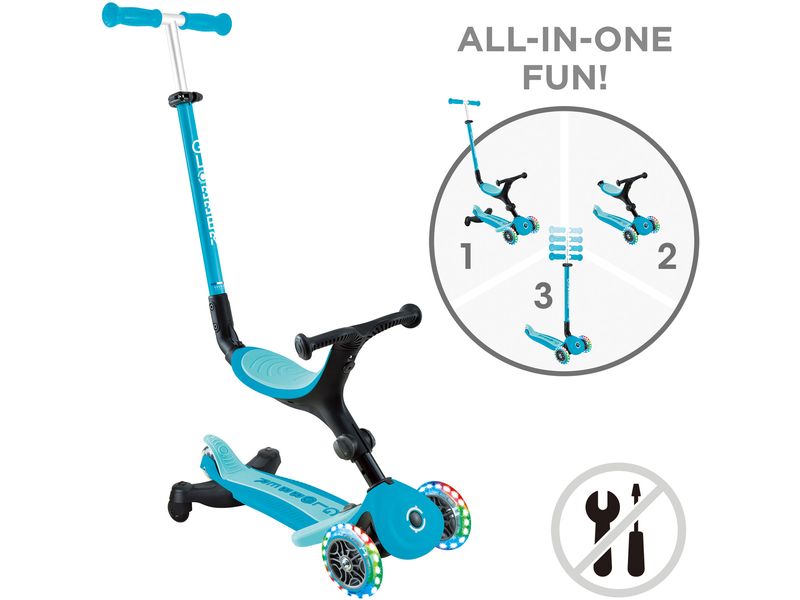 GLOBBER Kinder-Laufrad Go up Aqua 3-in-1 Rutscher Kinder- Dreirad