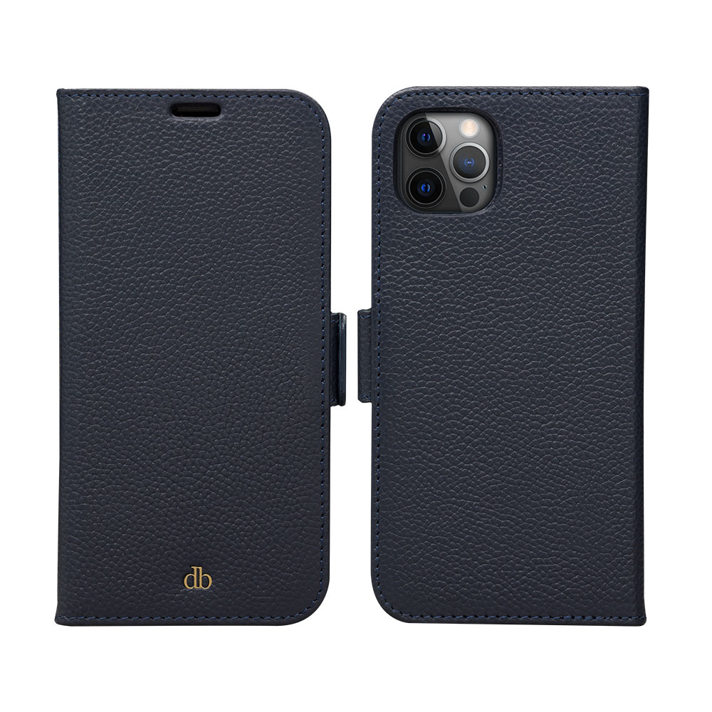 iPhone 12 / iPhone 12 Pro 2in1 Book Cover Echtleder Tasche mit RFID Schutz New York (NY61PABL5571) - Pacific Blue