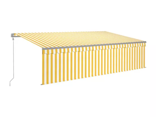 Auvent rétractable automatique avec store 5x3 m Jaune et blanc