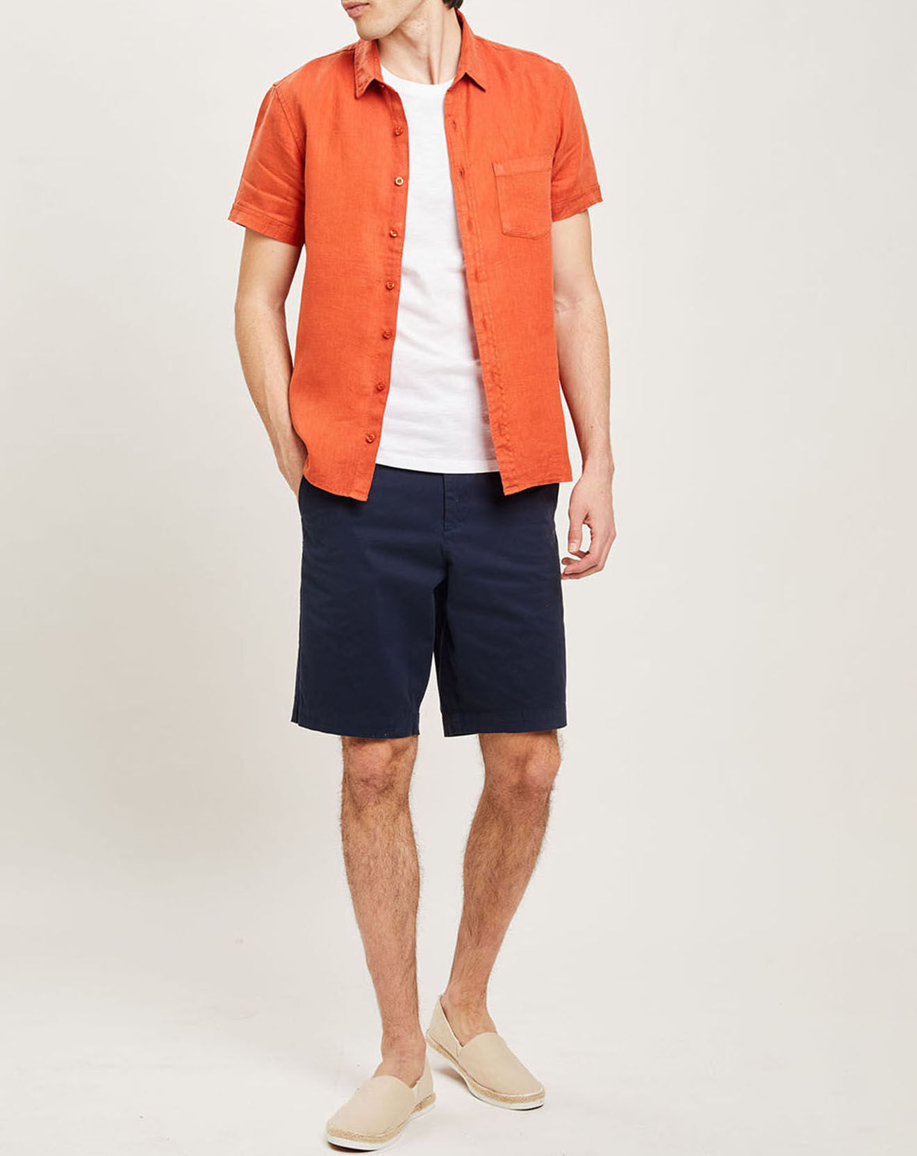 Harris Wilson Chemise regular 100% Lin Efe rousse