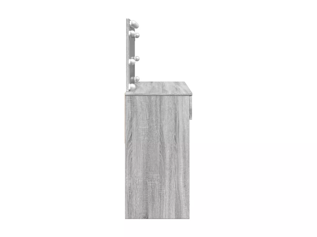 Coiffeuse avec LED sonoma gris 100x40x120 cm