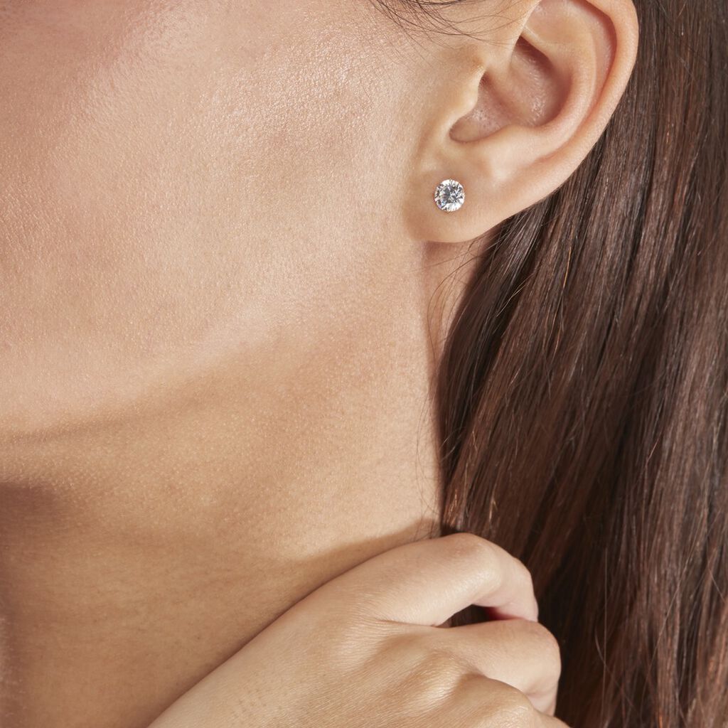 Boucles D'oreilles Puces Or Jaune Katherina Oxyde De Zirconium