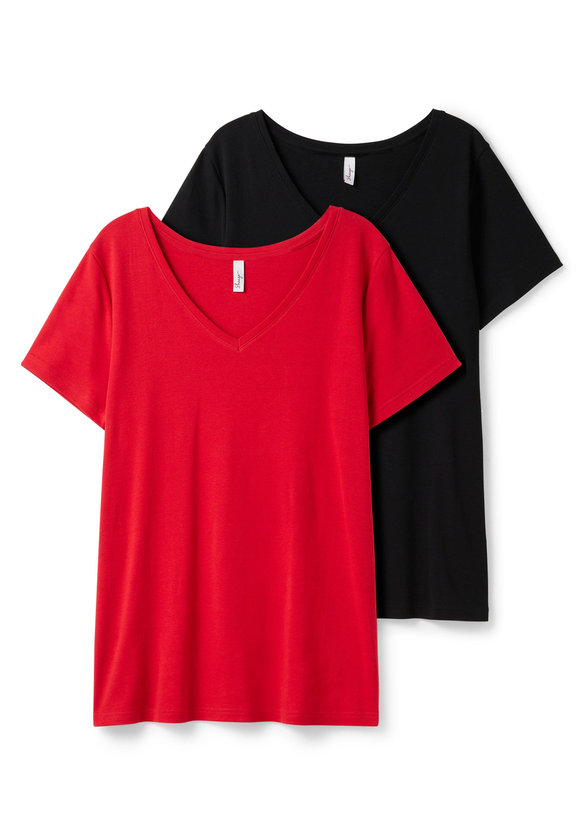 Doppelpack Shirts mit V-Ausschnitt
