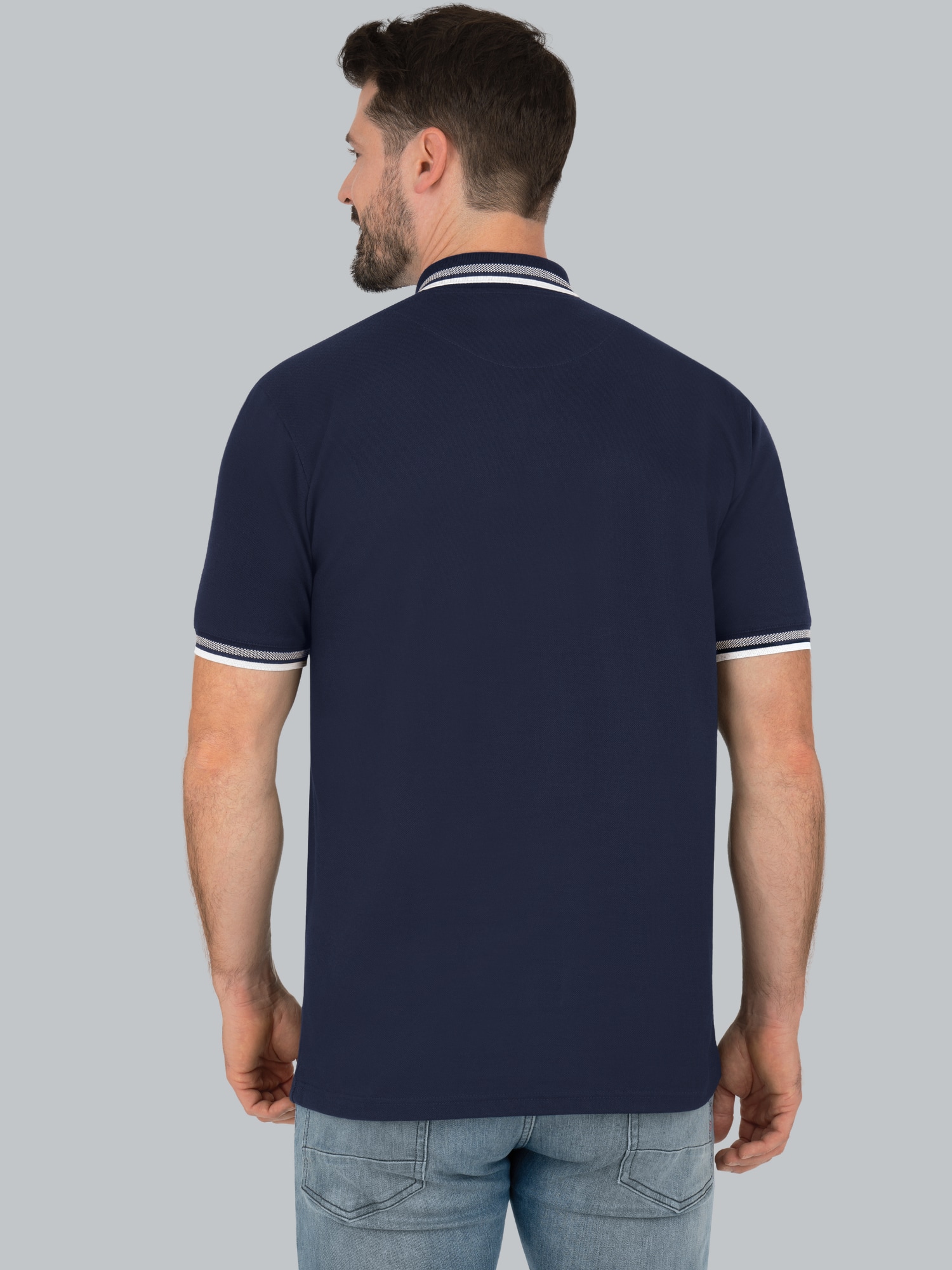 Poloshirt mit Reißverschluss Navy