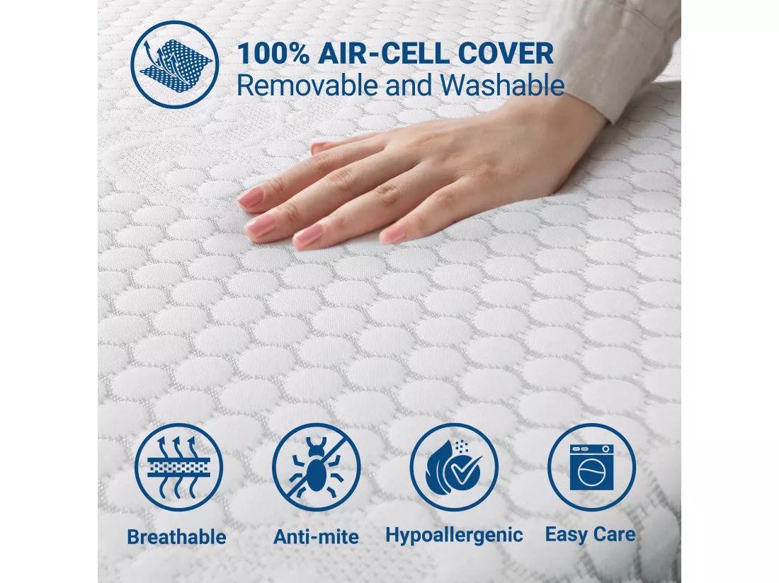 Surmatelas en mousse à mémoire de forme pour matelas double XXL | Surmatelas de 6 cm | Surmatelas déhoussable | Antibactérien et antifongique | 220 x 240