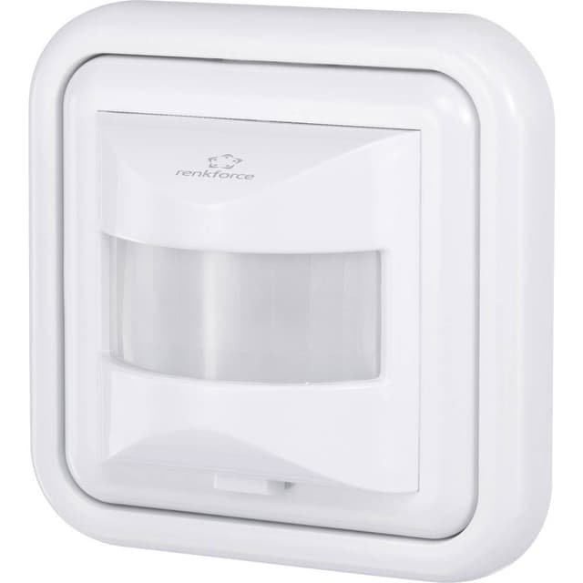 Renkforce 4016139070186 Vægbevægelsessensor Planforsænket 160 ° Relæ Hvid IP20