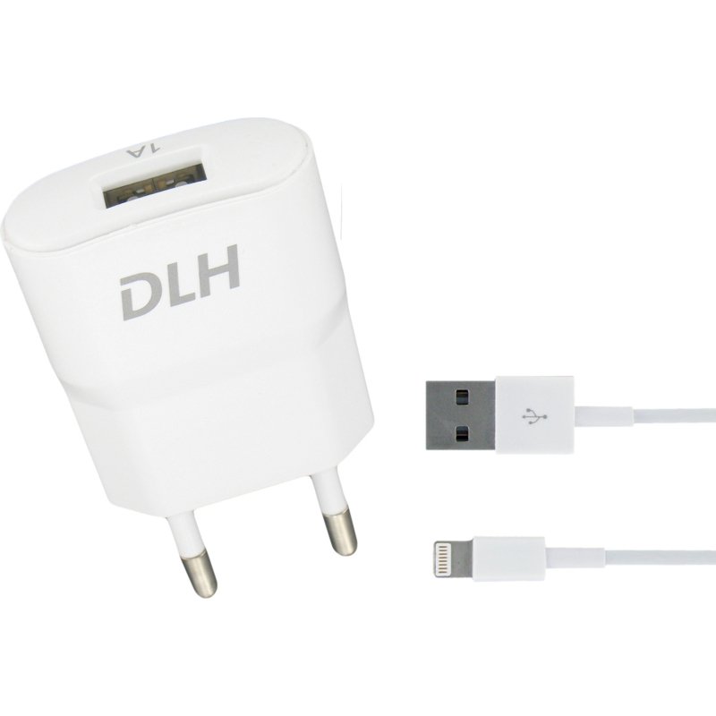 DLH Chargeur secteur USB-A 5W avec cable Apple Lightning pour iPhone