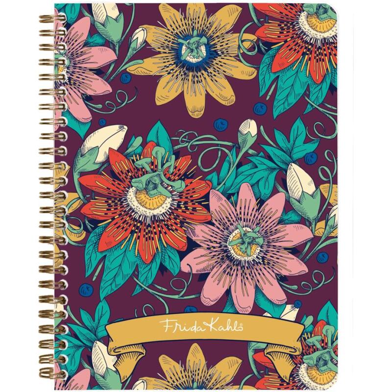 Frida Kahlo, Carnet reliure intégrale A5 14,8x21cm, 148 pages, ligné, ass.