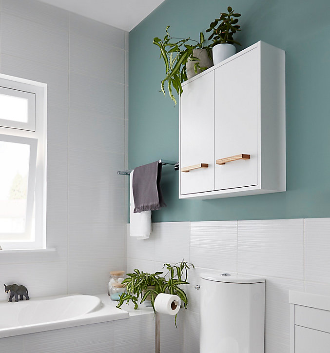 Armoire de salle de bains faible profondeur GoodHome Ladoga blanc L. 60 x H. 60 x P. 15 cm