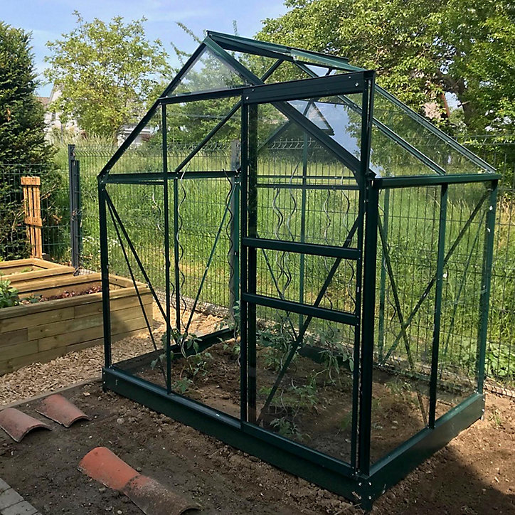 Serre de jardin Lams Allium en aluminium et verre trempé L.1,34 x l.1,95 x H.2,08 m surface 2.5 m²