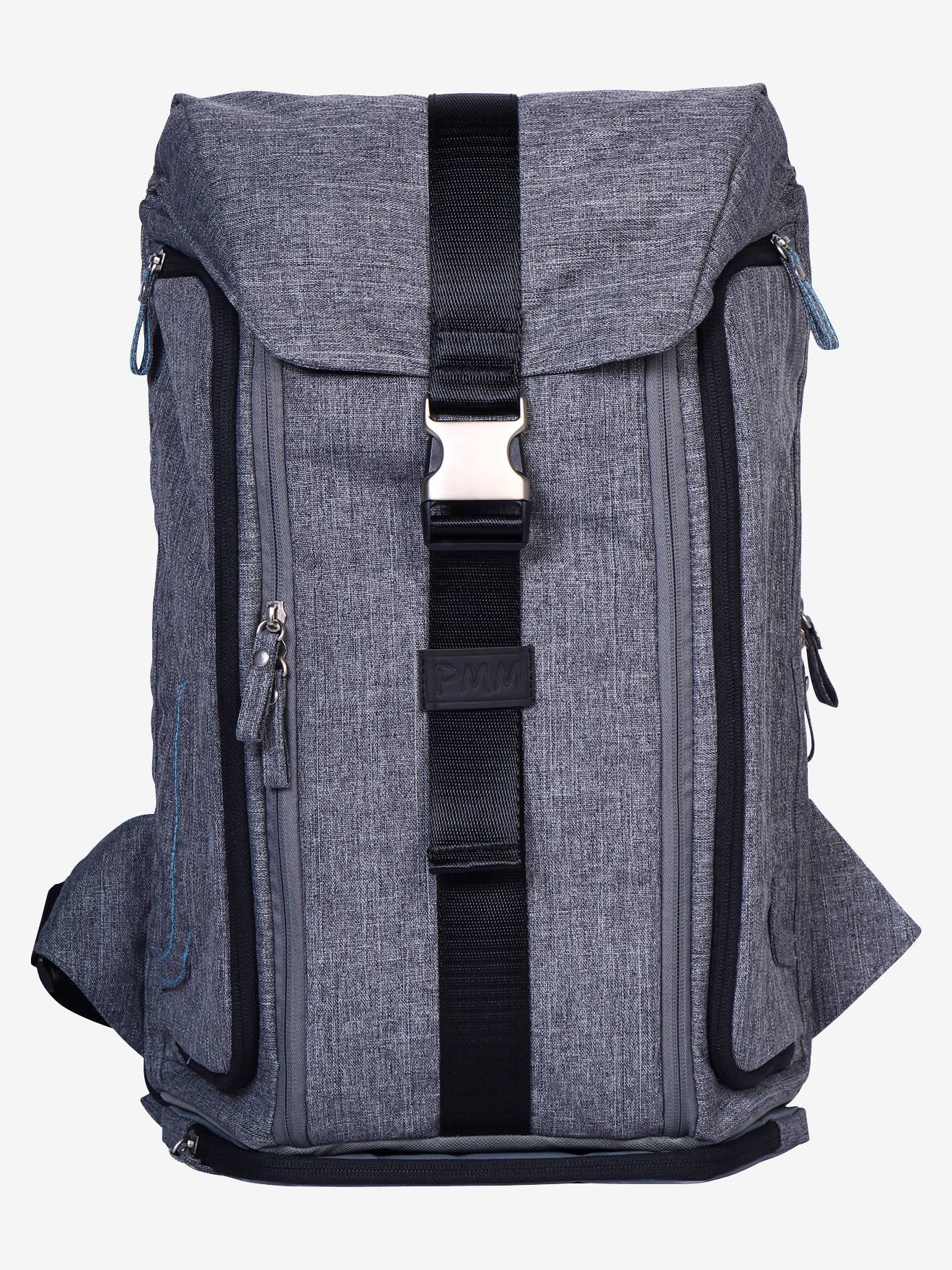 Mochila Jule's PAPA, MAMAN ET MOI para fraldas, cor cinza mescla escuro.