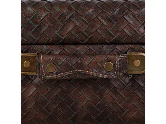 Valise en simili cuir marron 44x16x30h