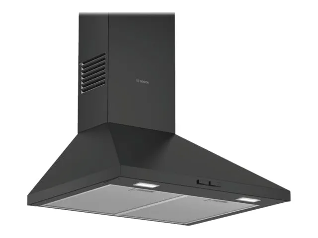 Bosch Serie | 2 DWP64BC60 - Hætte - skorsten - bredde: 60 cm - dybde: 50 cm - udtrækning og recirkulation (-) - sort