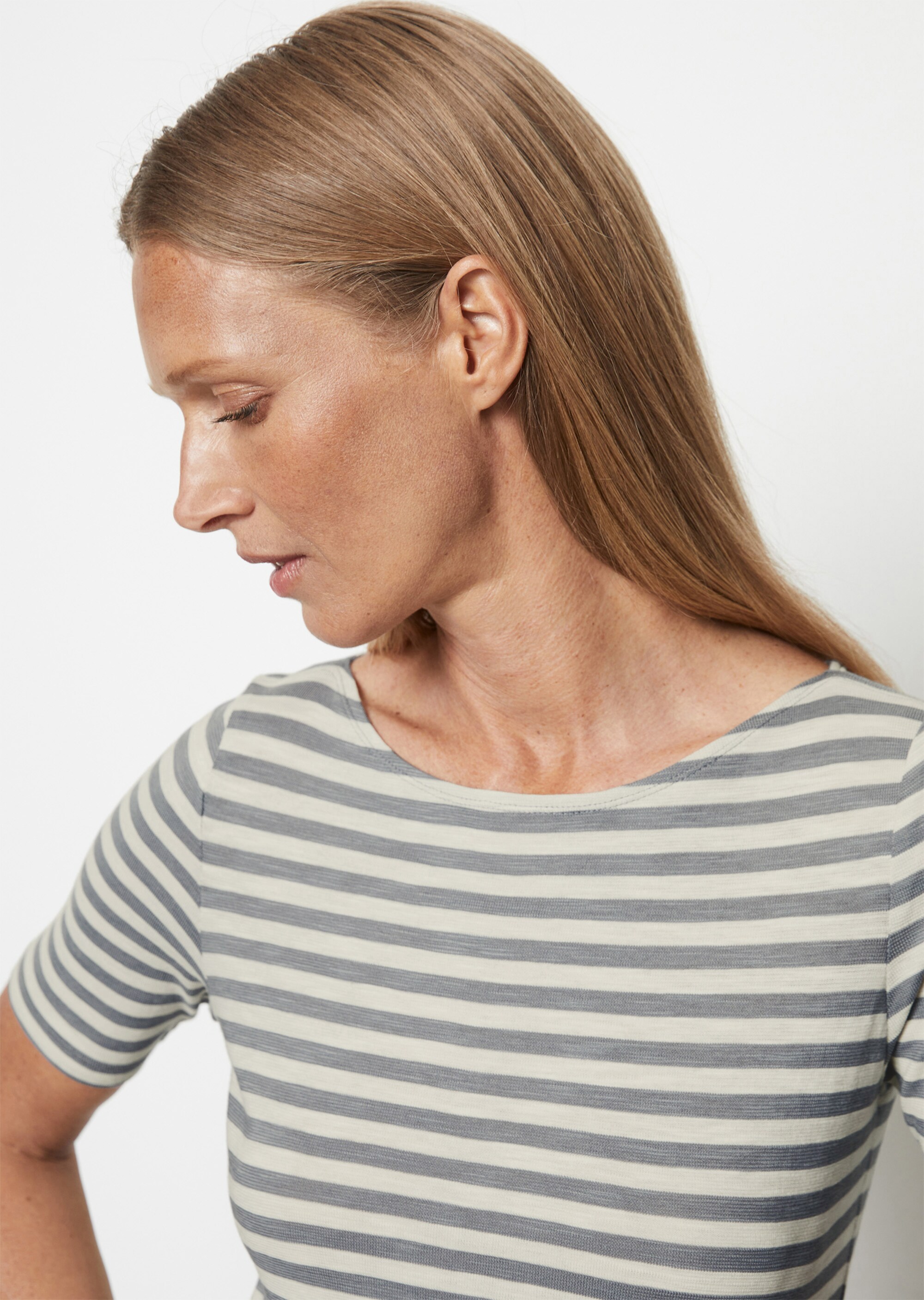 Gestreiftes T-Shirt slim aus Organic Cotton-Jersey