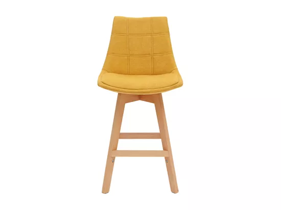 Tabourets de bar scandinaves tissu effet velours jaune moutarde 65 cm (lot de 2) MATILDE