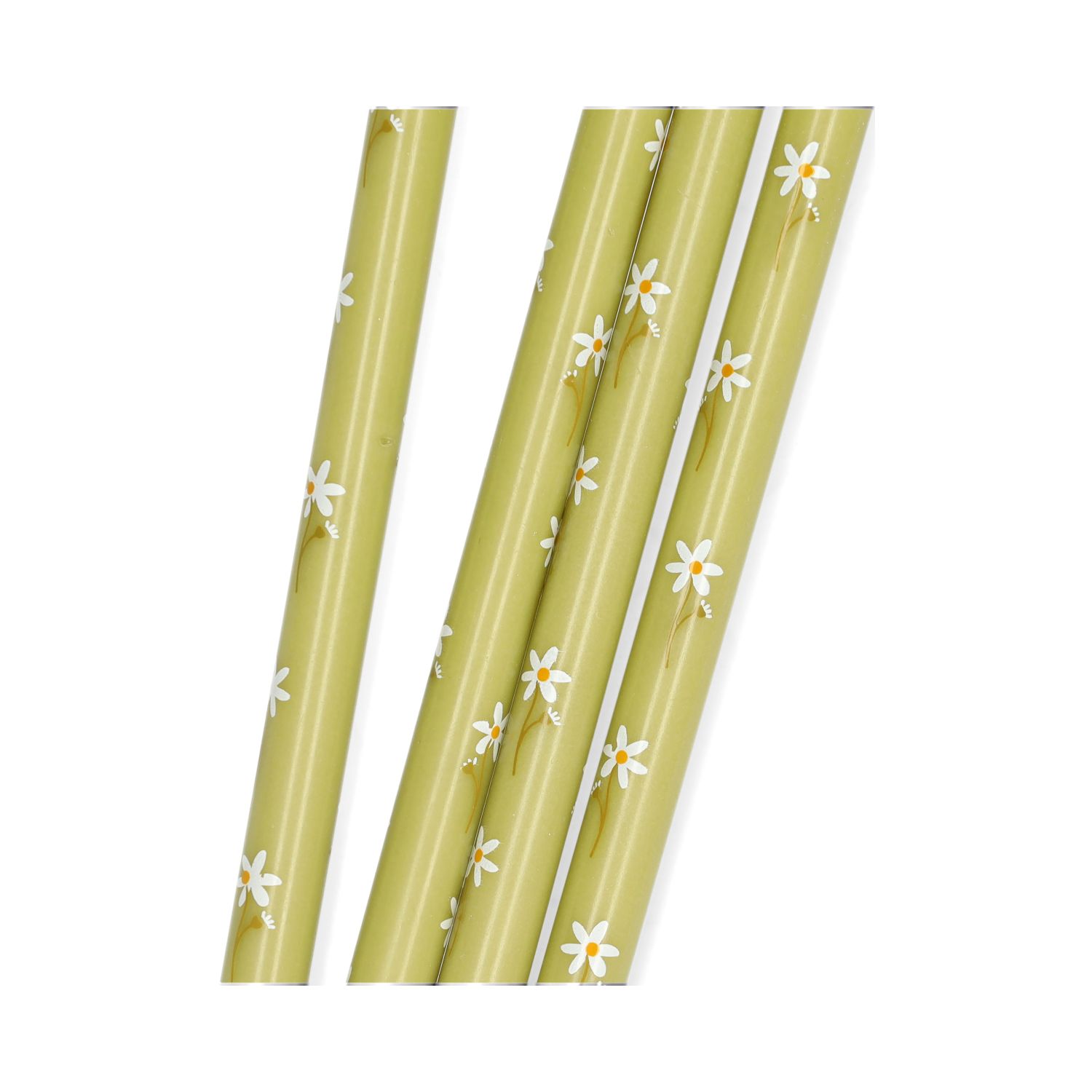 Dunne kaarsen met bloemen, 4 stuks, 20 cm