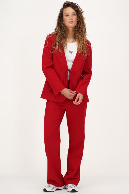 Rode blazer met strik