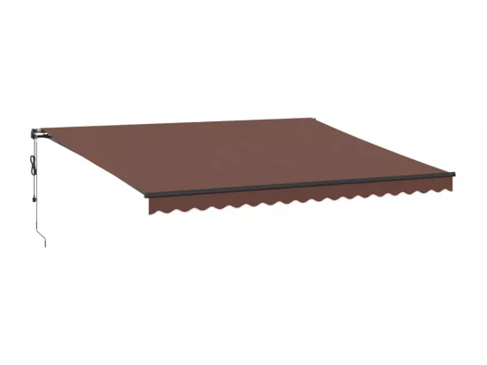 Auvent rétractable automatique avec LED marron 450x300 cm