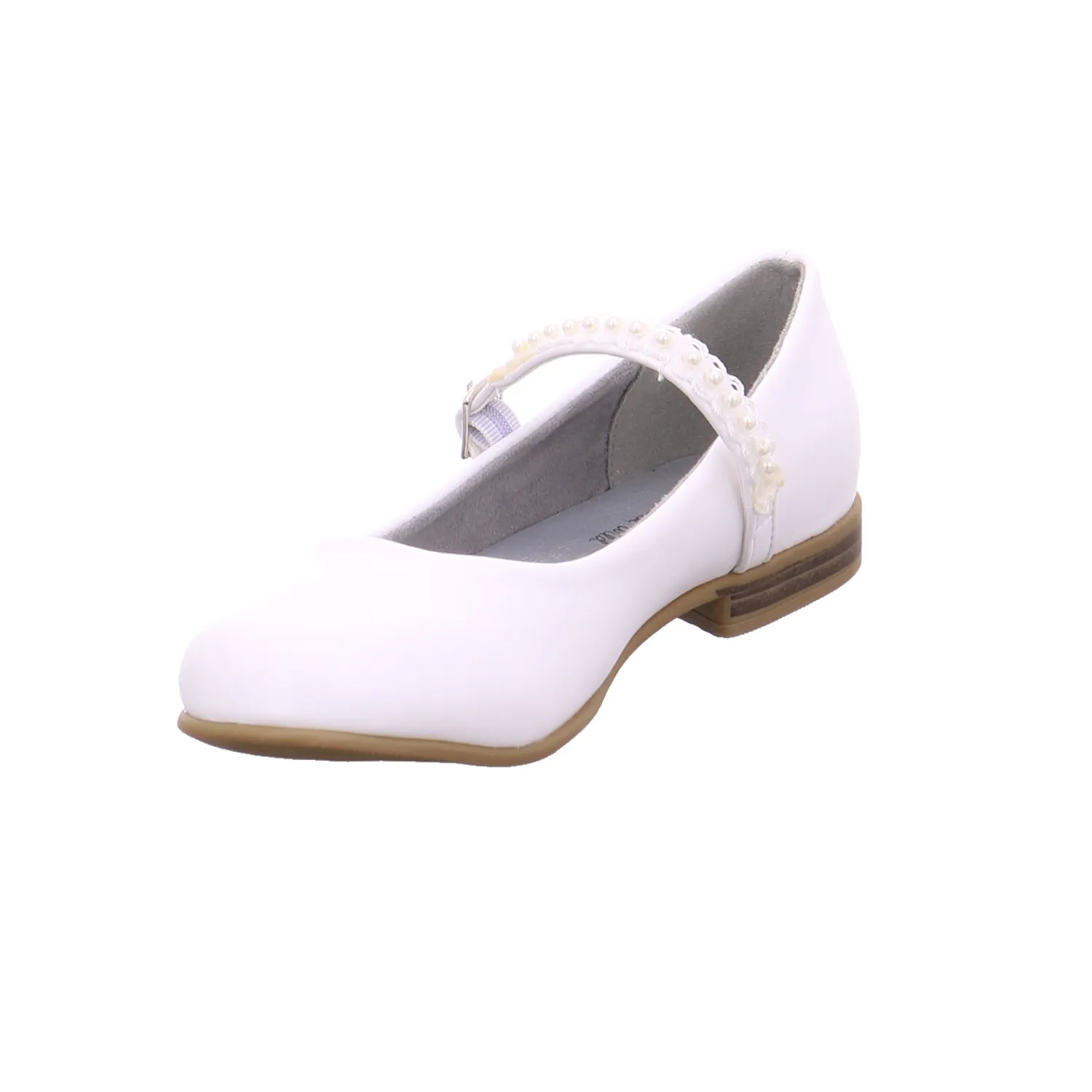 INDIGO Mädchen-Ballerina Weiss Lederimitat  Festlicher Sommerschuh