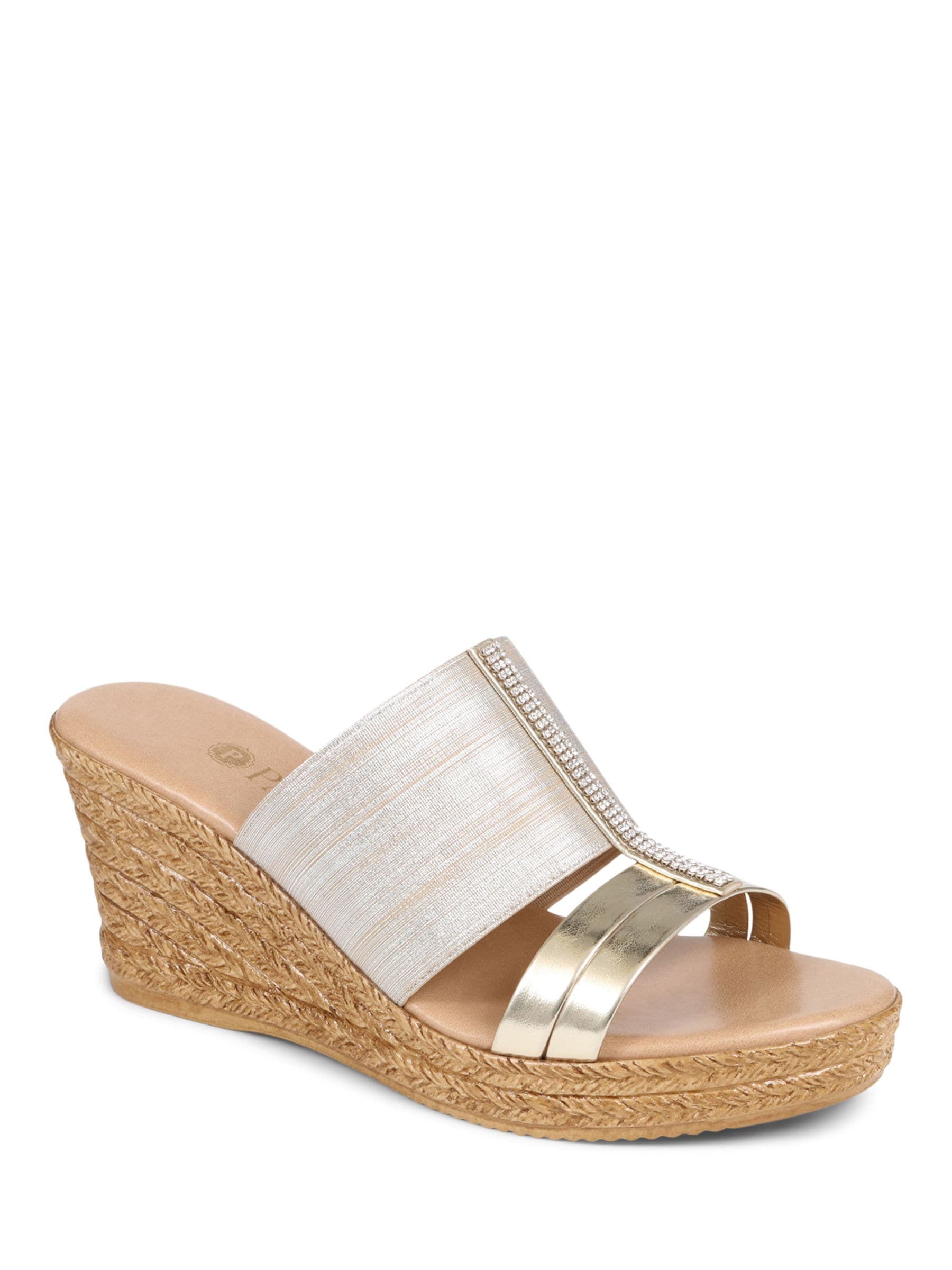 Pavers Metallic Wedge Espadrilles