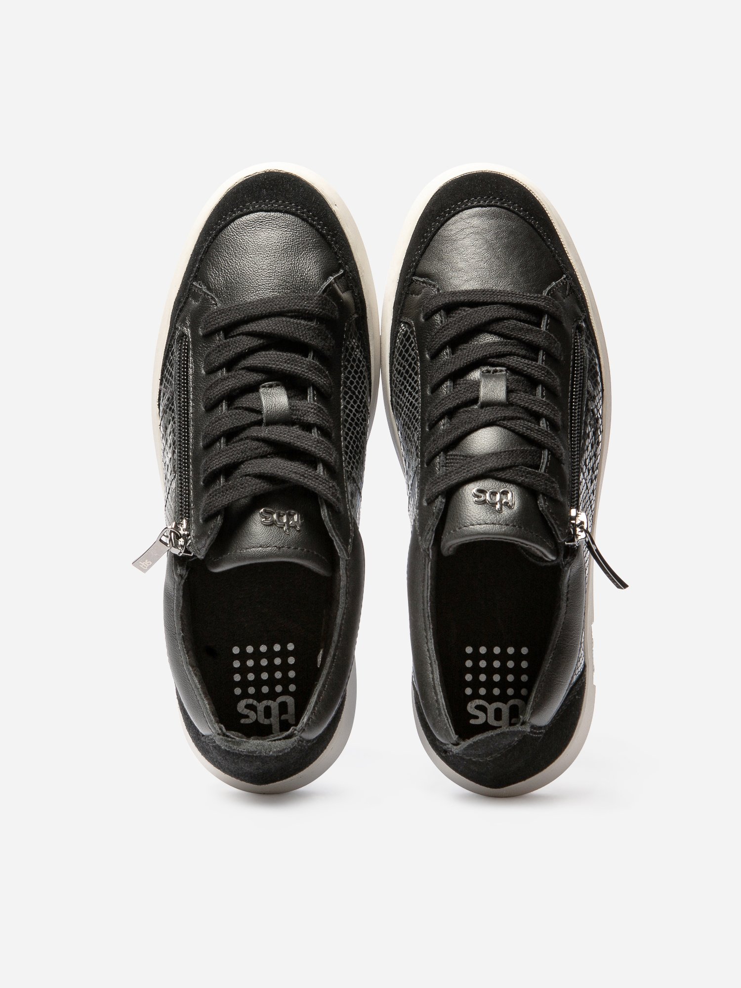 Baskets Femme Confort Purefoam Zippées Cuir Noir