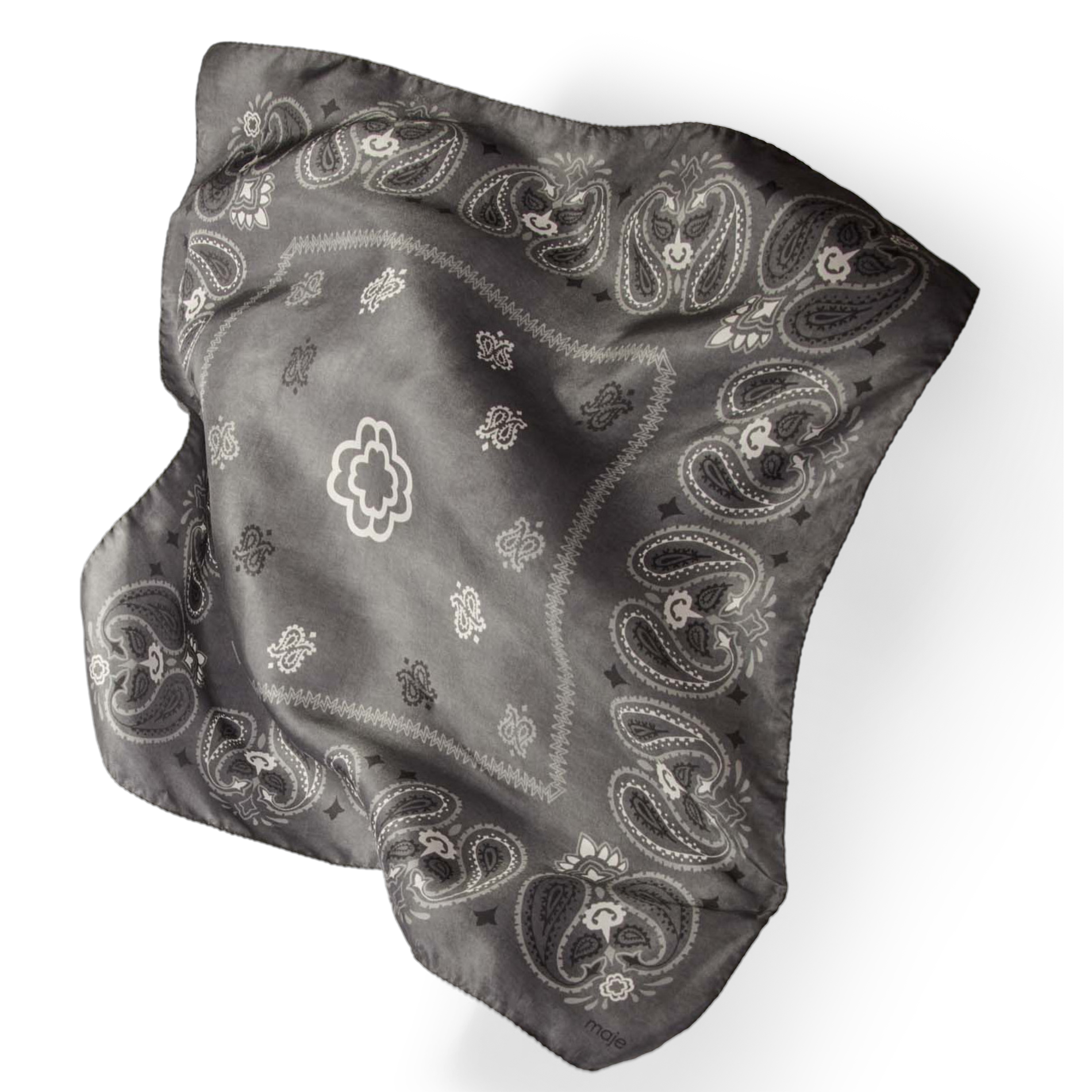 Foulard bandana en soie | Gris