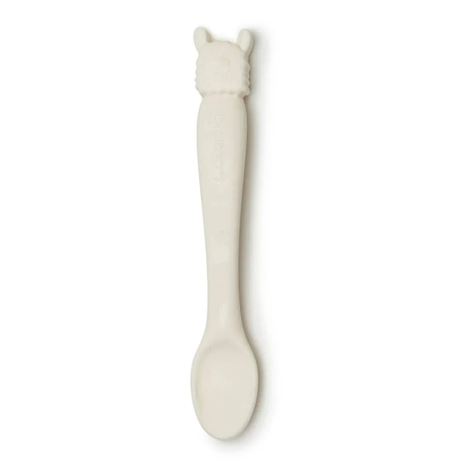 Loulou Lollipop Bol + Cuillère en silicone - Crème