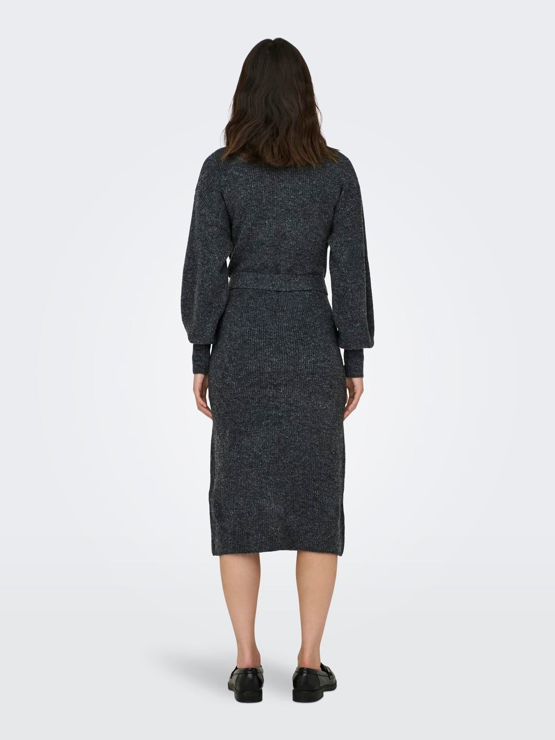 ONLTHILDE Langes Kleid Dark Grey Melange