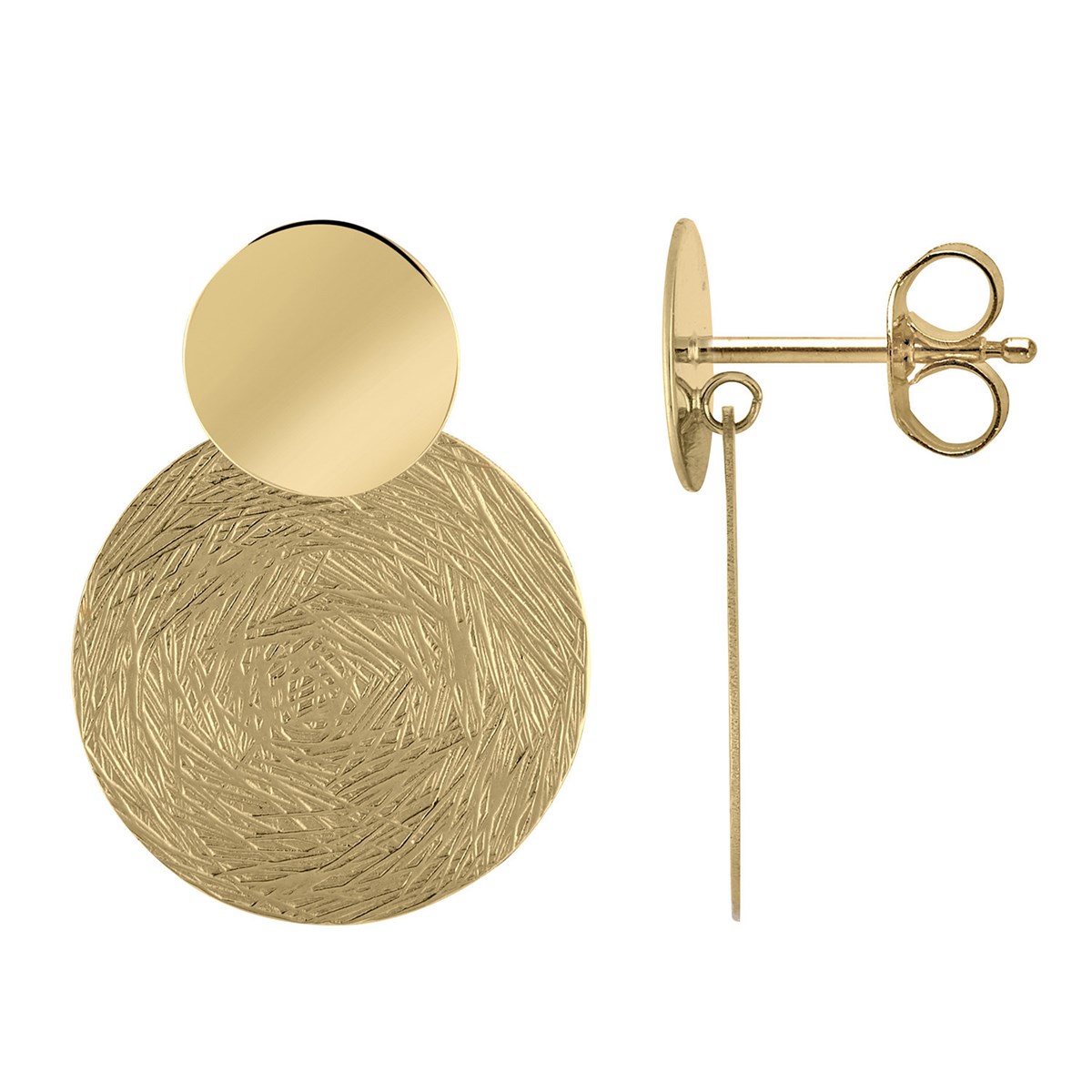 Boucles d'oreilles Brillaxis or pastille givrée