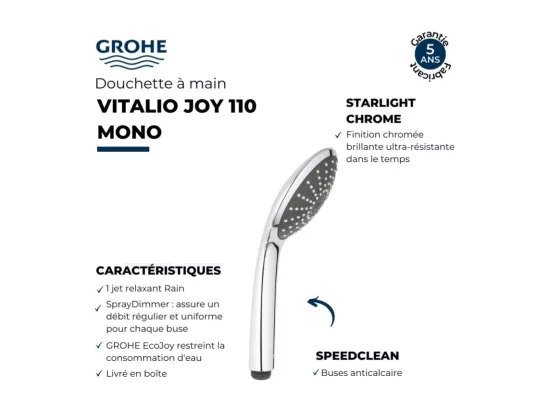 Pommeau de douche GROHE Quickfix Vitalio Joy 110
