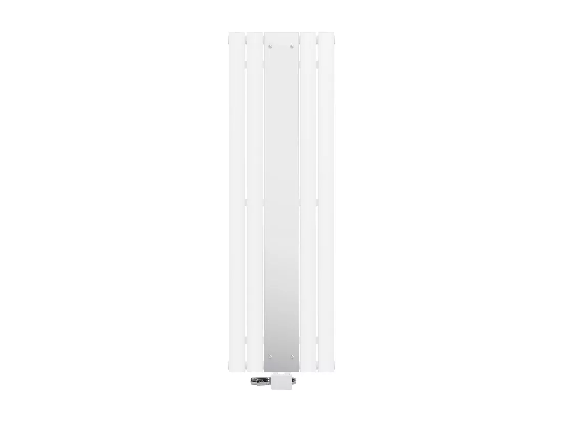 Radiateur plat vertical blanc 45x120 cm + miroir et kit raccordement universel