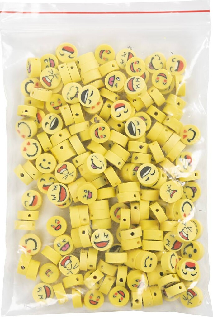 Figurperler - Smiley - Ø 10 MM - Hulstr. 1,5 MM - 200 Stk