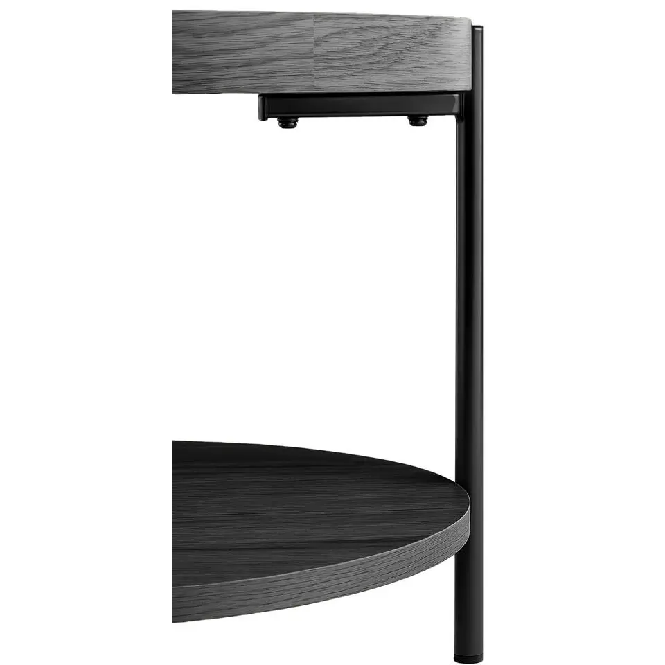 CLP Bijzettafel Corbitan zwart Frame - Hout - grijs