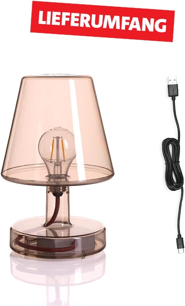 Fatboy® Transloetje Lampe | Braun | Tischlampe/Leselampe/Nachttischlampe | Kabellos | Wiederaufladbar mit Mini-USB